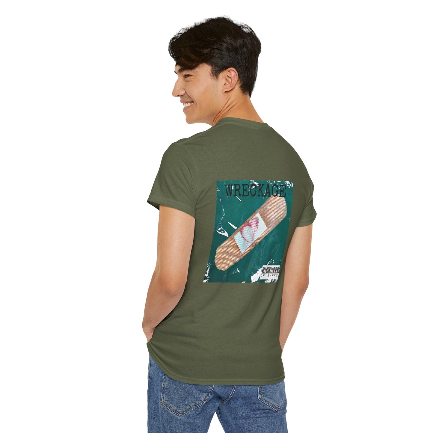 Oh Sammy WRECKAGE Album Cover Unisex Crew Neck Cotton Tee